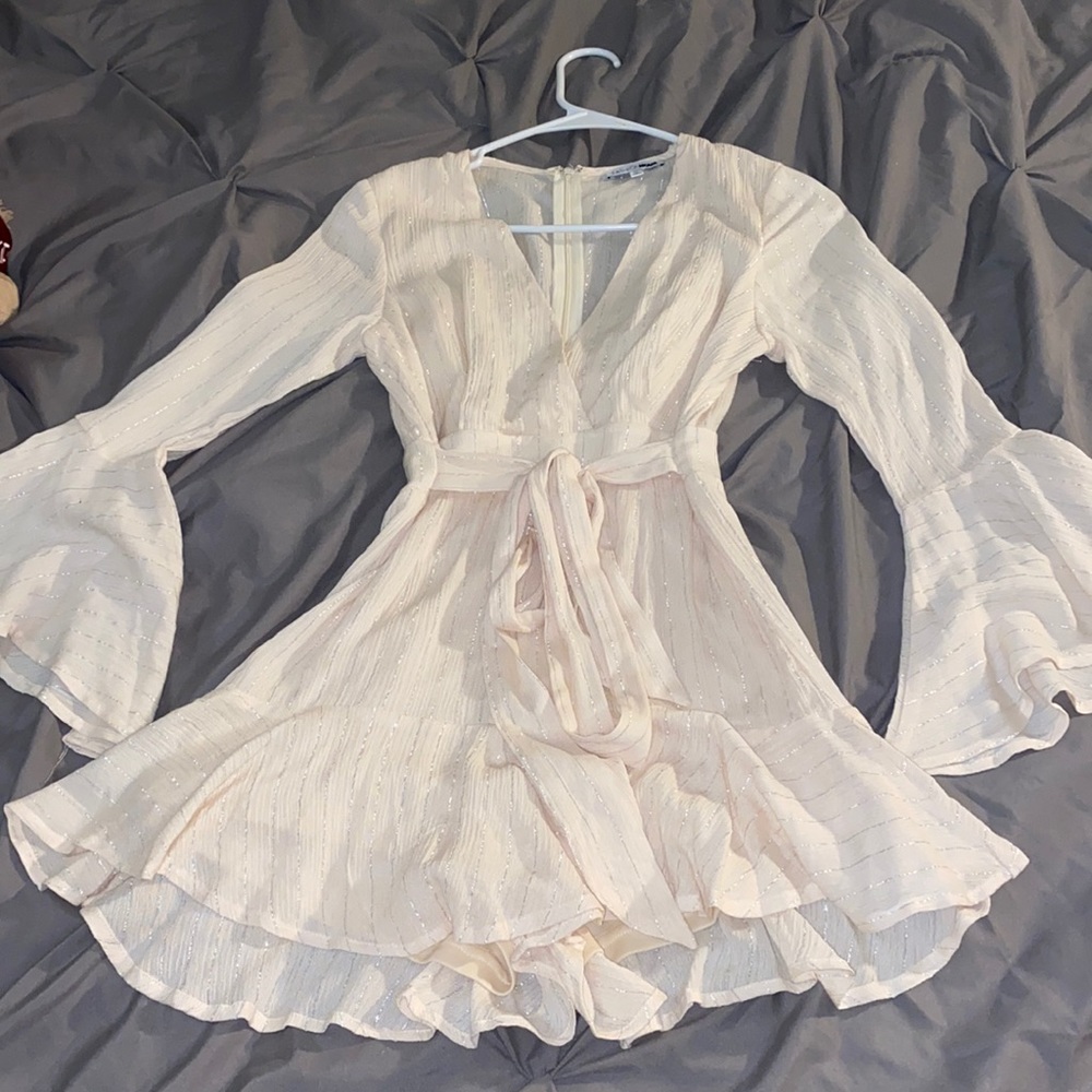 Stripe Romper with Bell Sleeve